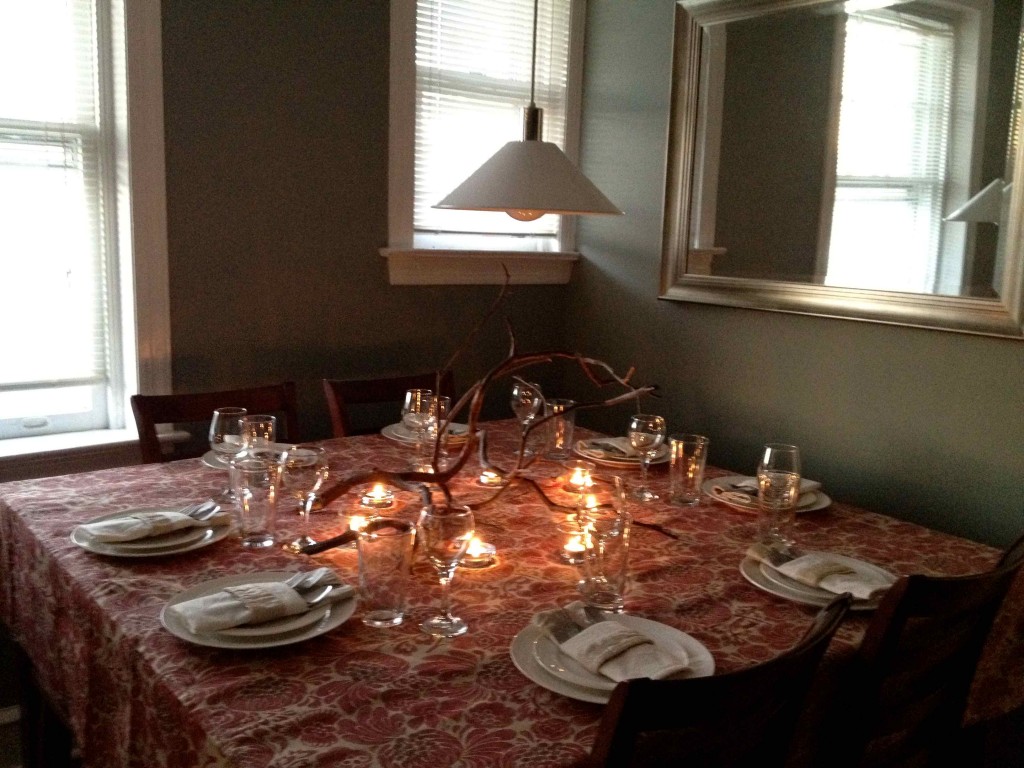 Table with mood lighting